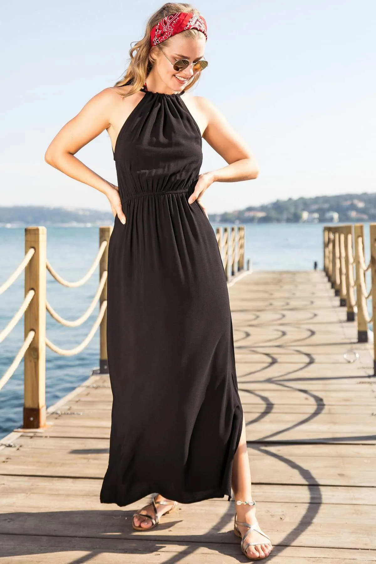 11519 Black Maxi Dress