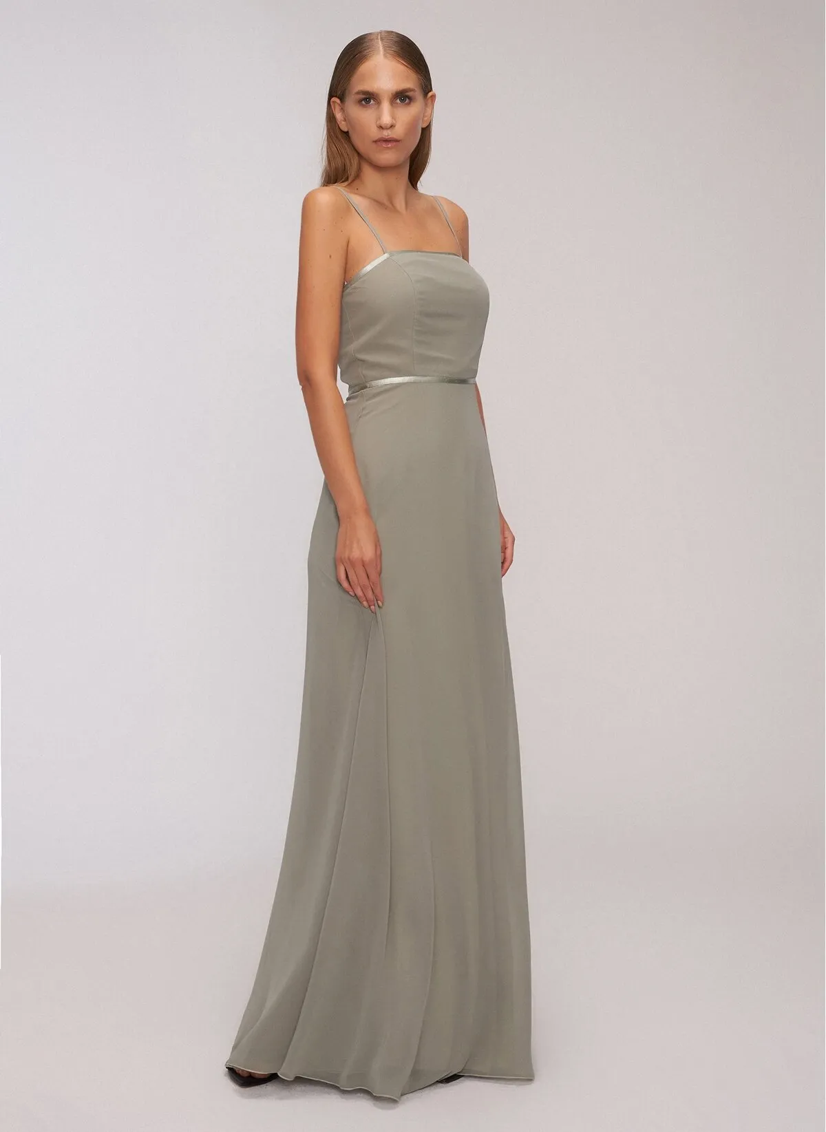13501 Mint Green Chiffon Strap Dress