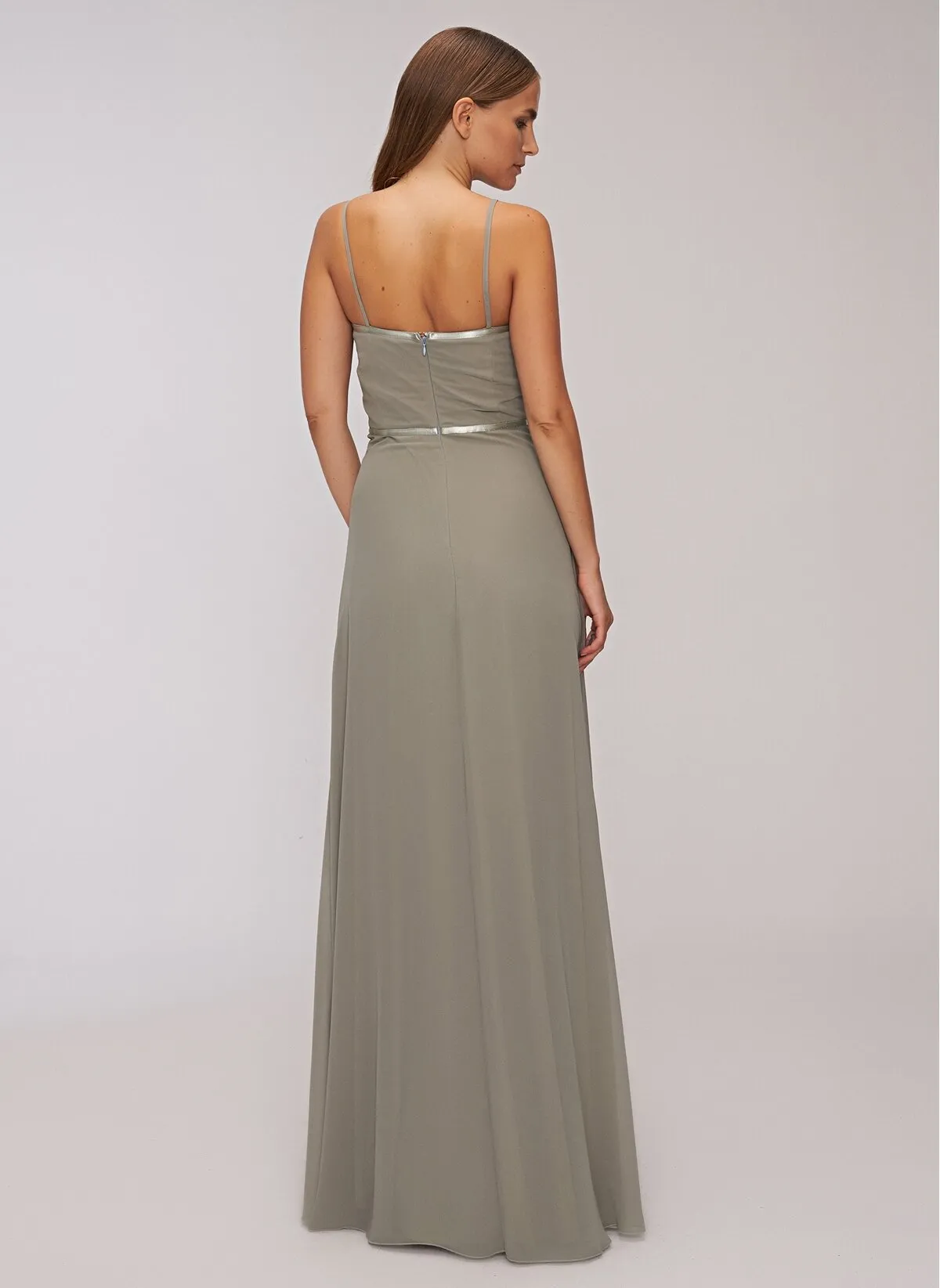 13501 Mint Green Chiffon Strap Dress