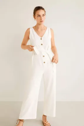 13708 Off White Long Jumpsuit