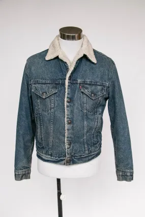 1980s Levi's Denim Sherpa Jacket Fleece M