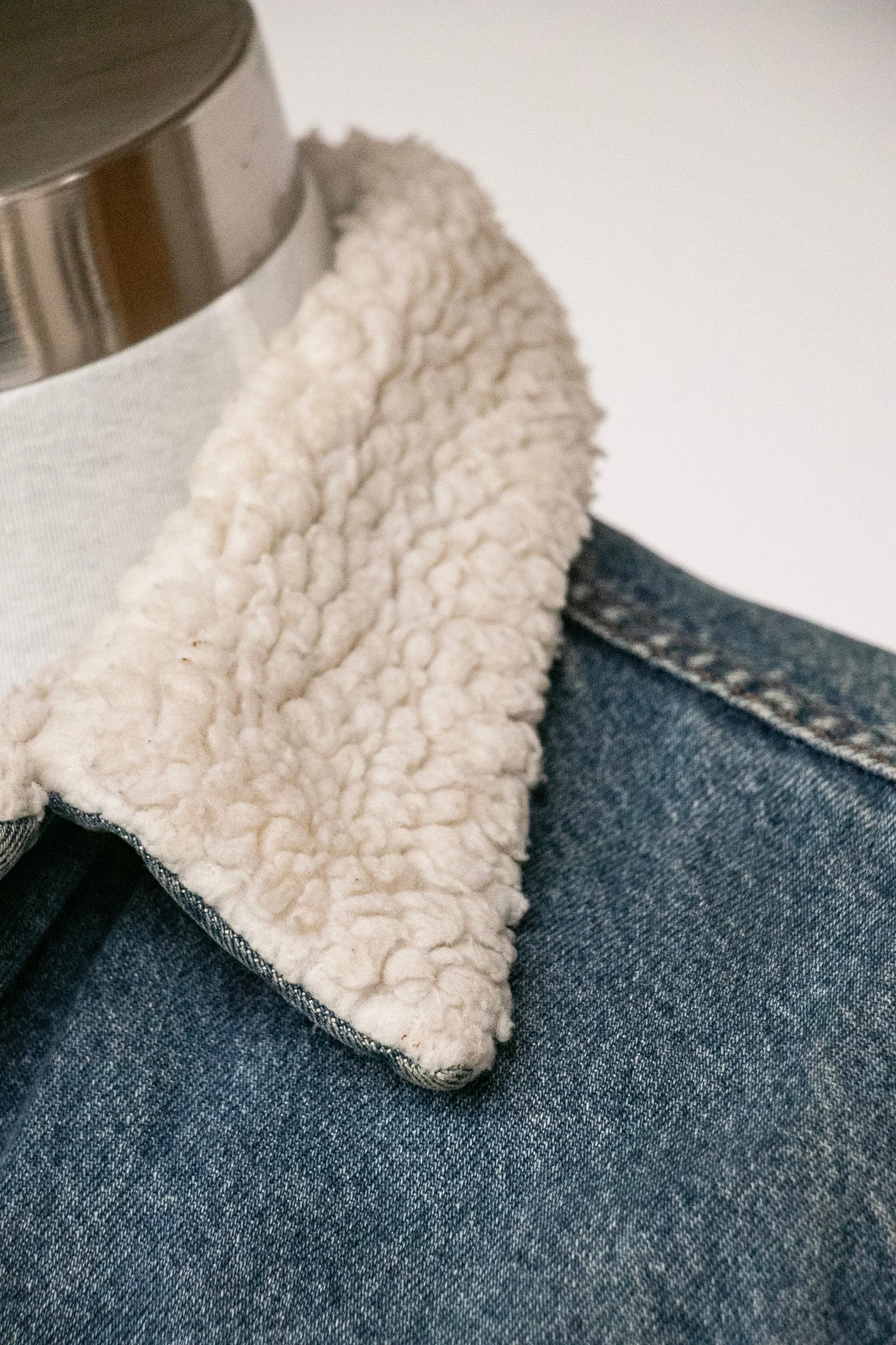 1980s Levi's Denim Sherpa Jacket Fleece M