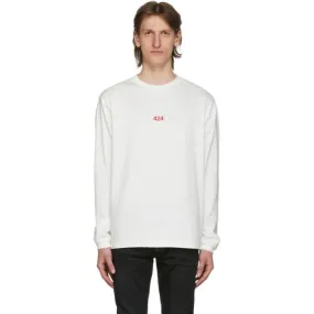 424 White Logo Long Sleeve T-Shirt