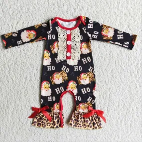 6 A19-17 Baby Girls Christmas Santa Long Sleeve Romper
