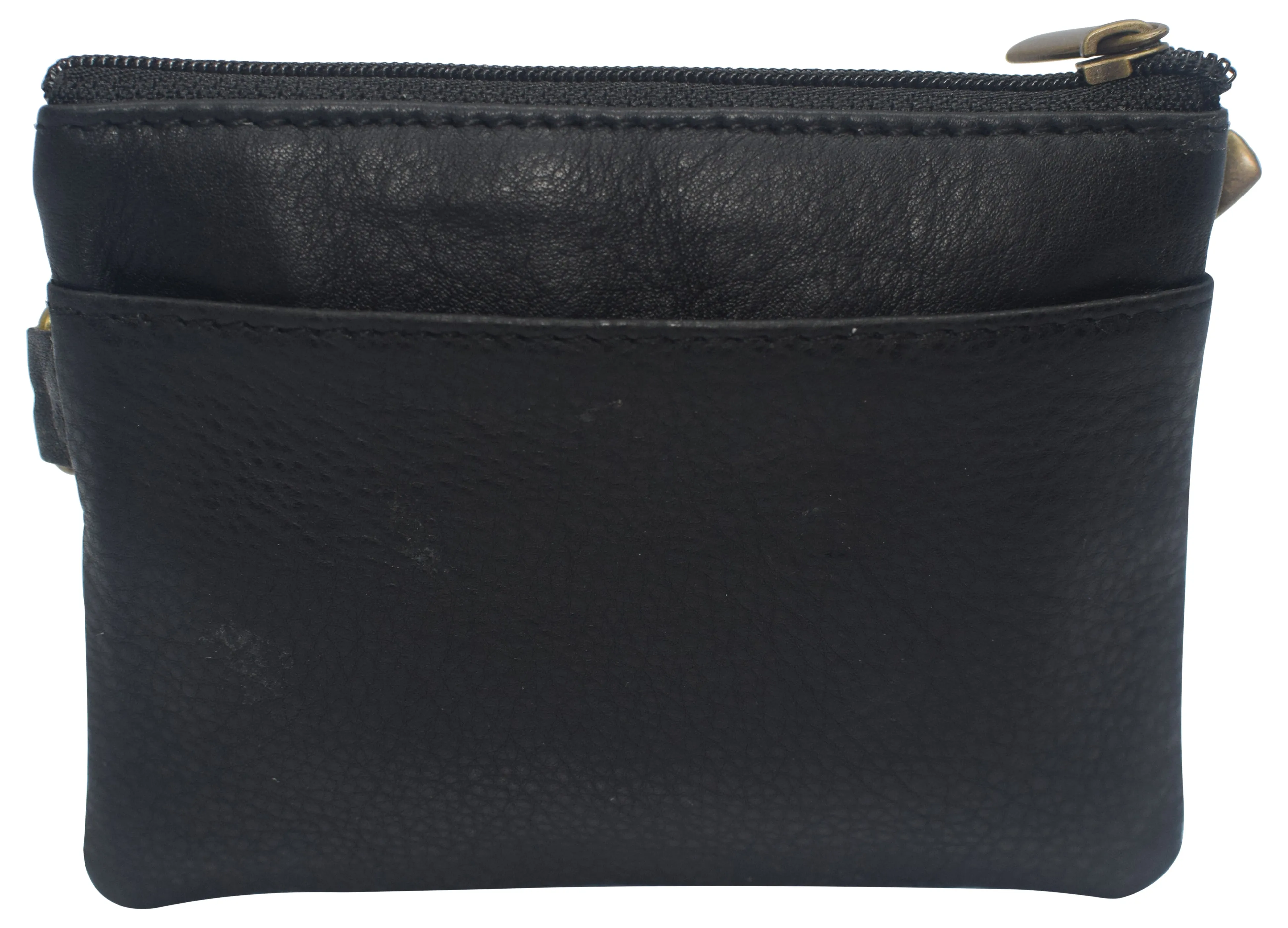 8102 cF Women's Genuine Leather Coin Purse Mini Pouch Change Wallet with Key Ring
