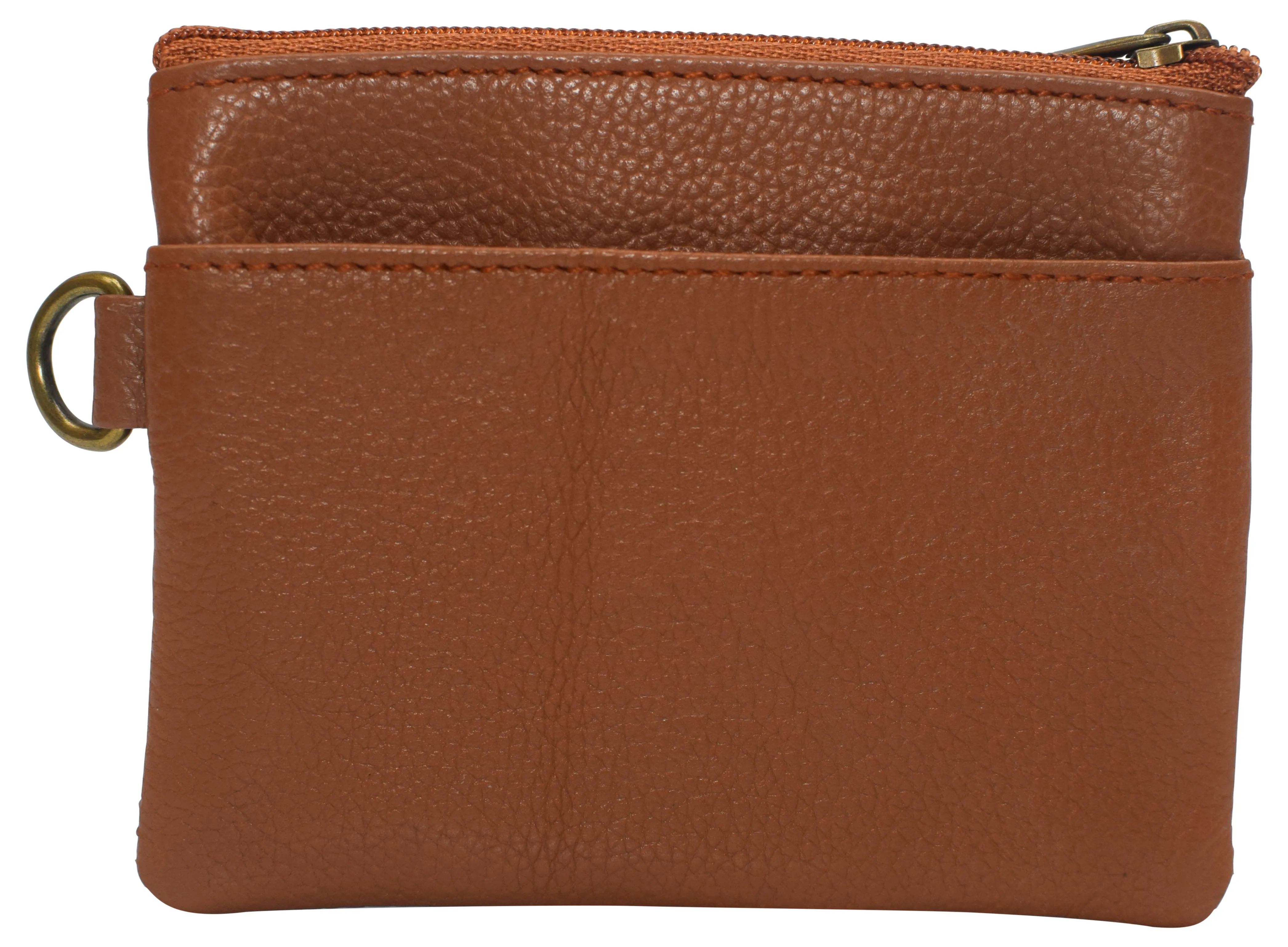 8102 cF Women's Genuine Leather Coin Purse Mini Pouch Change Wallet with Key Ring