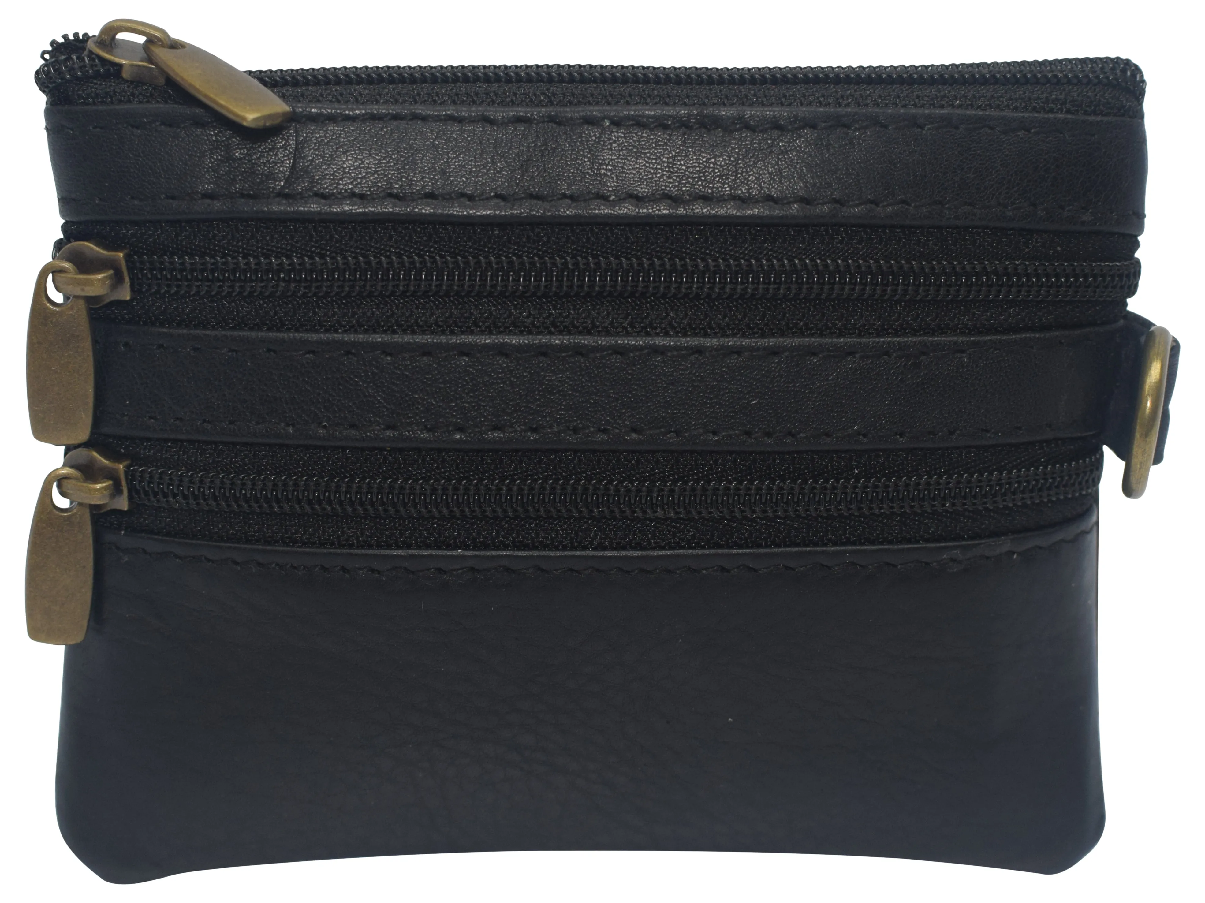 8102 cF Women's Genuine Leather Coin Purse Mini Pouch Change Wallet with Key Ring
