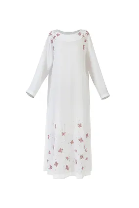 ABSTRACT SEQUINS DRESS IN WHITE