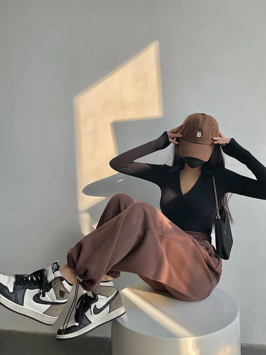 Alanna Solid Color Loose Baggy Sweats Sweatpants