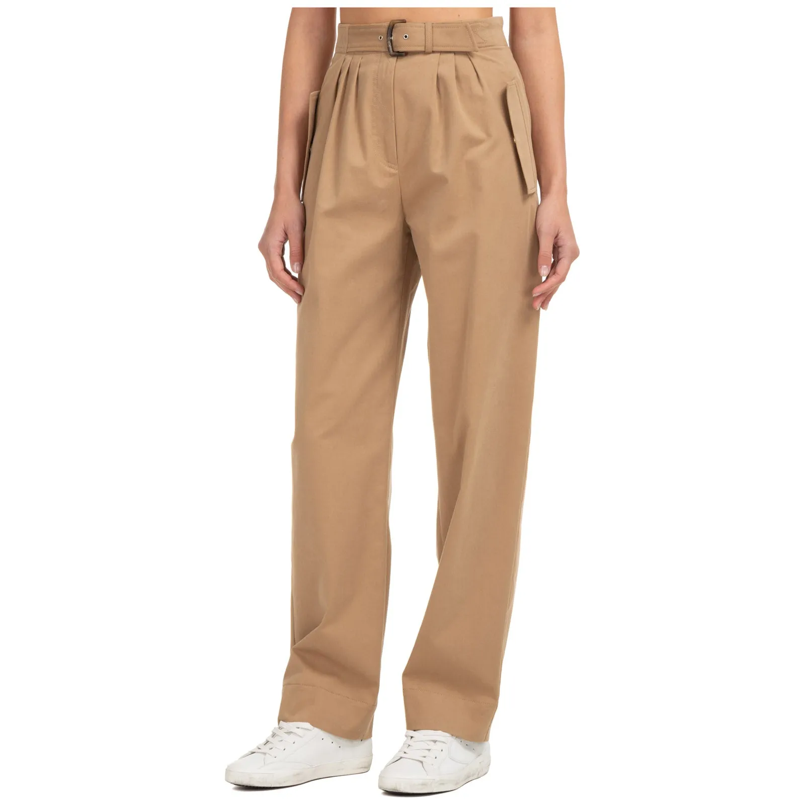 Alberta Ferretti High Waist Belted Cargo Pants