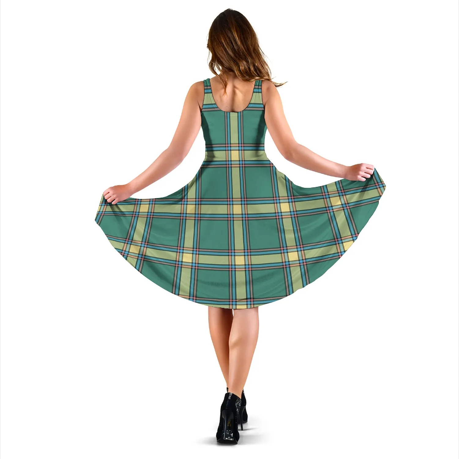 Alberta Province Canada Tartan Sleeveless Midi Womens Dress
