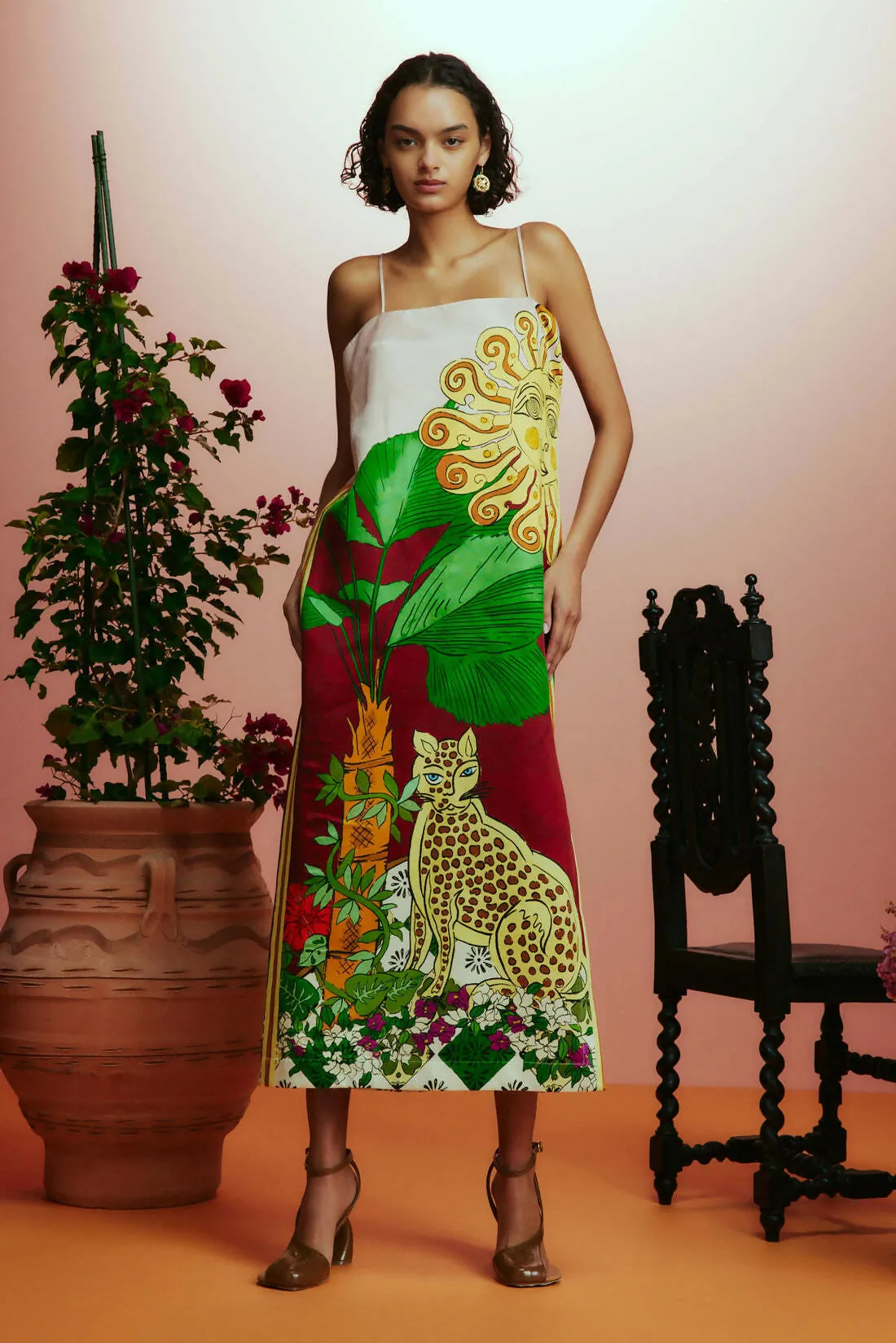 Alemais Tiger Slip Dress