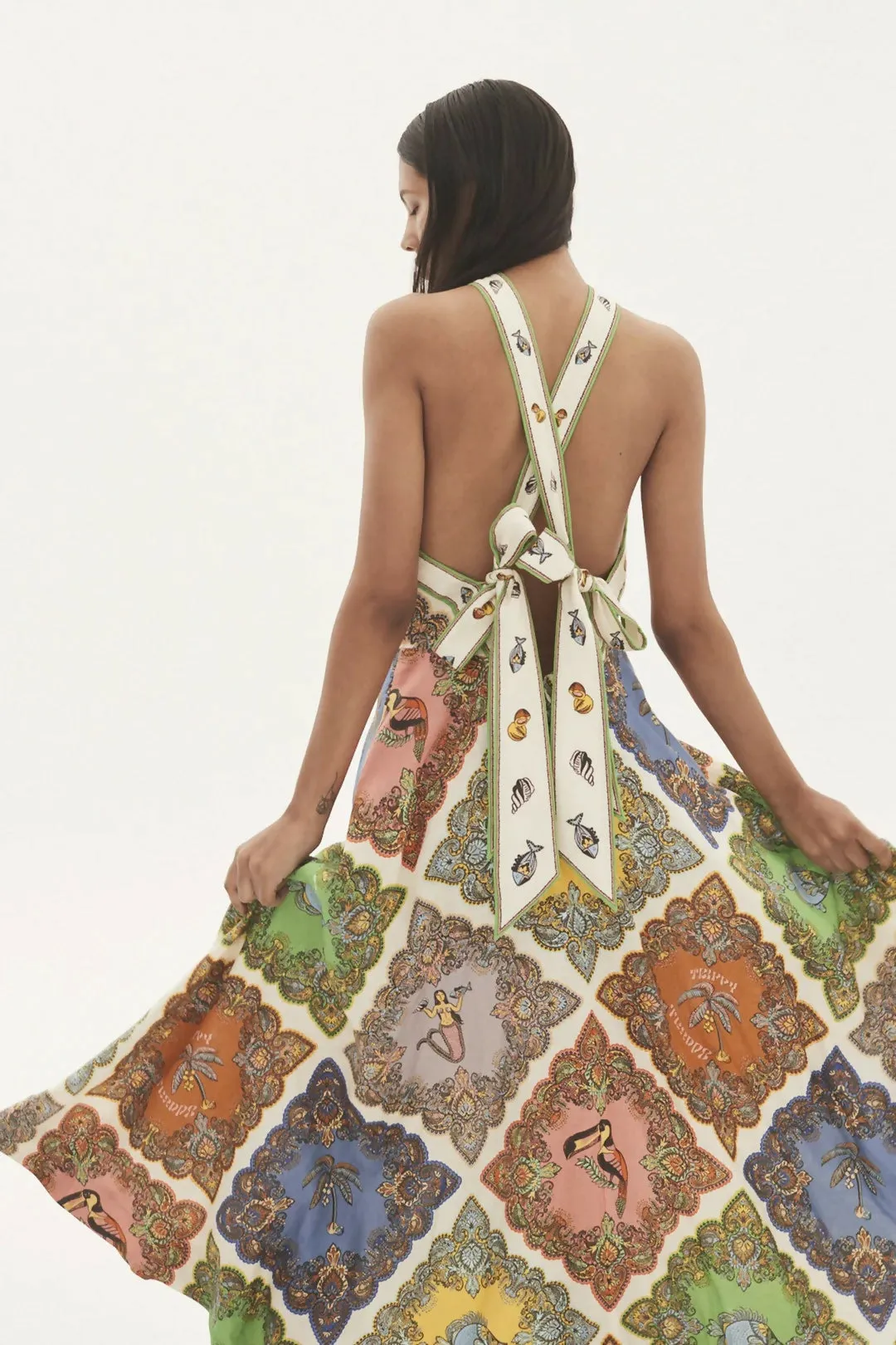 Alemais Trippy Troppo Halter Dress