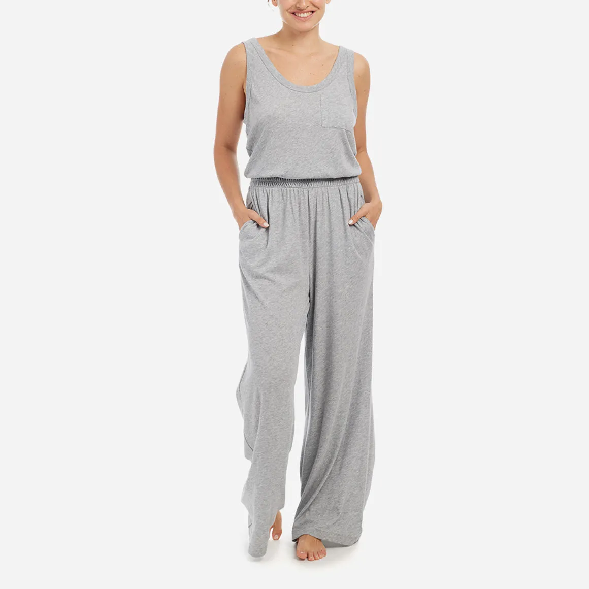 Aloe Infused Cotton Wide Leg Jumpsuit
