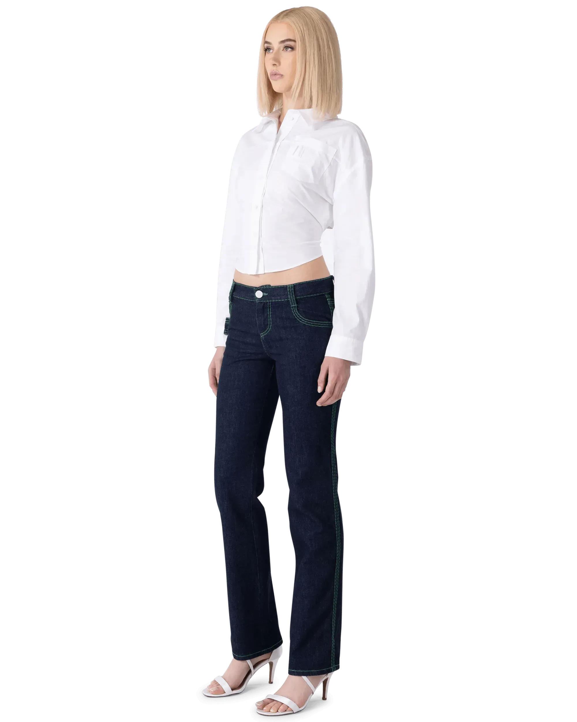 Aqua Back Cut-Out Blouse