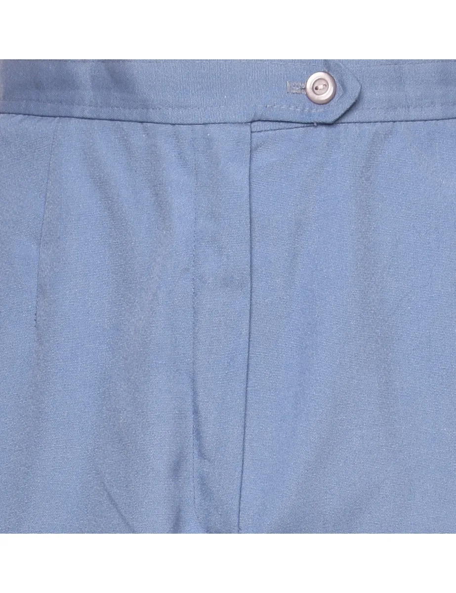 Aqua Blue Flared Leg Trousers - W28 L29