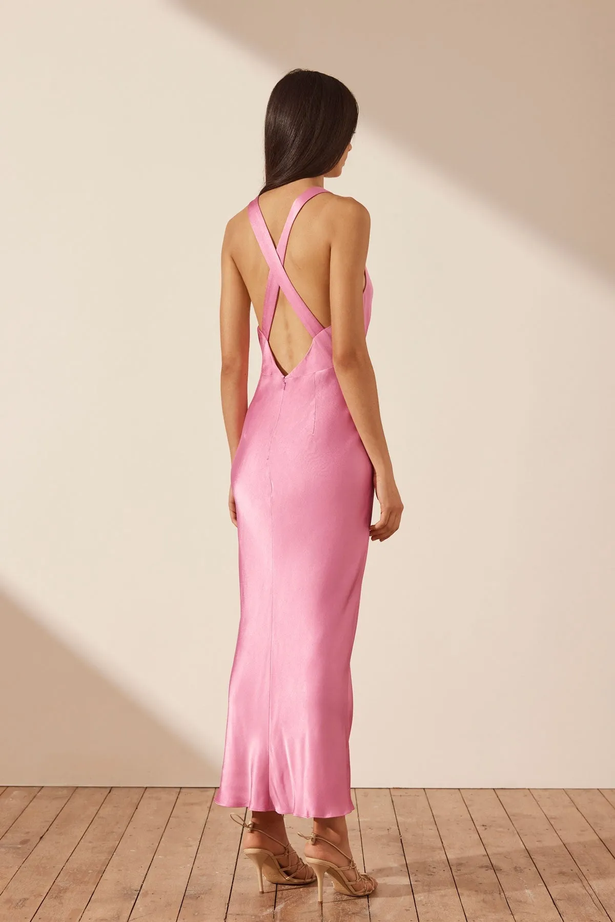 Arienzo Cross Back Midi Dress