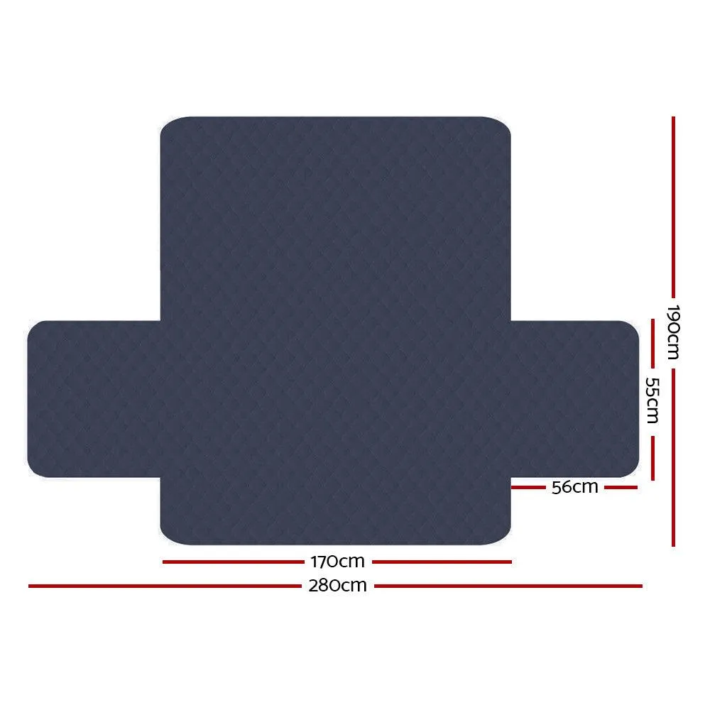 Artiss Sofa Cover Quilted Couch Covers Protector Slipcovers 3 Seater Dark Grey