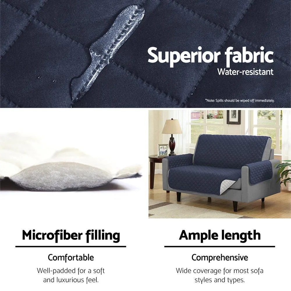 Artiss Sofa Cover Quilted Couch Covers Protector Slipcovers 3 Seater Dark Grey