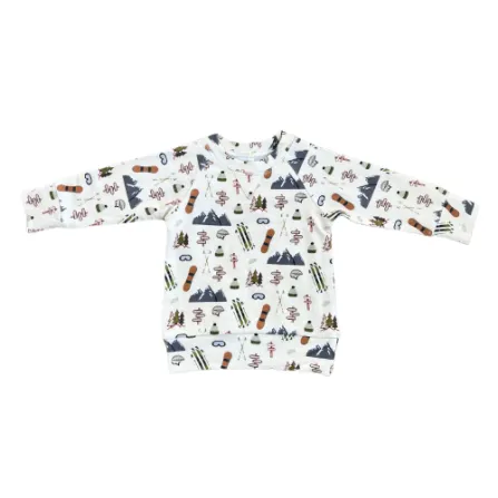 Baby Sprouts, Raglan Sweatshirt-Winter Ski