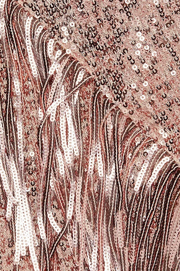 Badgley Mischka asymmetrical one shoulder sequin fringe cocktail dress