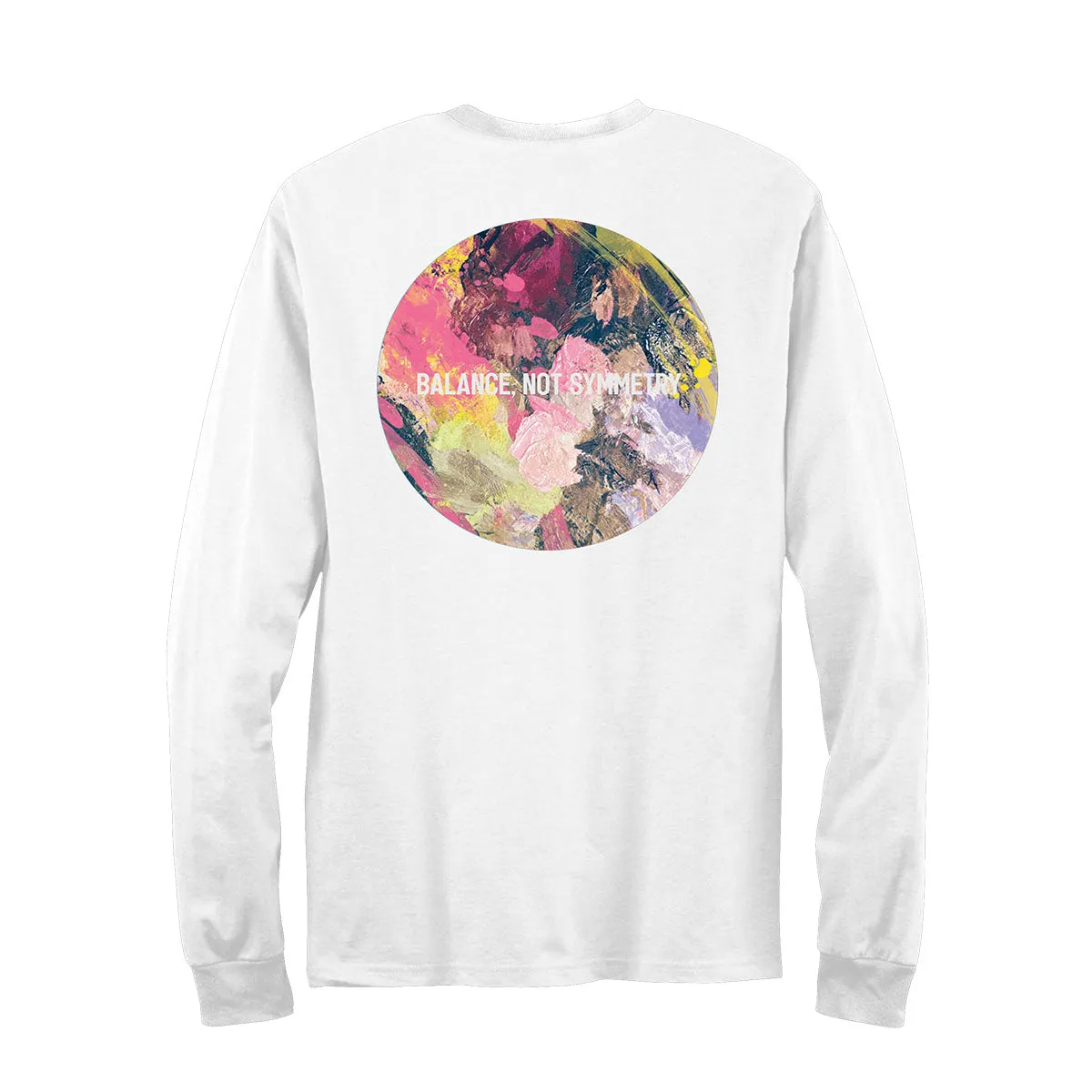 Balance Not Symmetry Long Sleeve T-shirt White