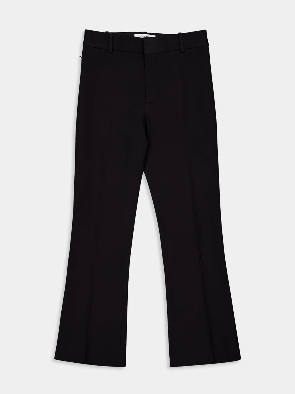 Black Cropped Boot-Cut Trousers