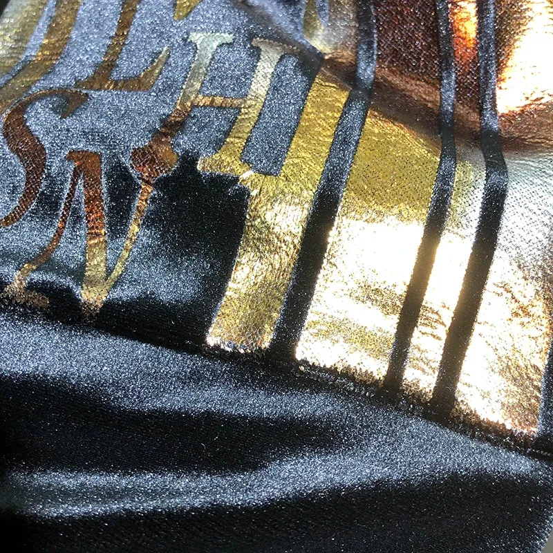 Black Golden Velvet Long Sleeve T-Shirt