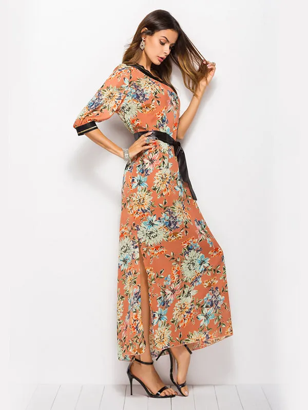 Bohemian One-shoulder Print Dress