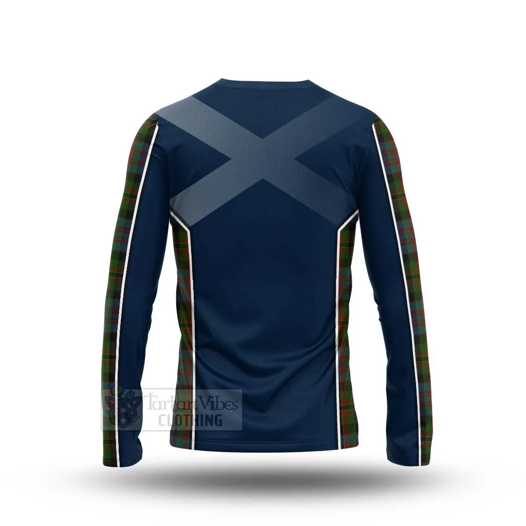 Bowie Tartan Long Sleeve T-Shirt with Family Crest and Scottish Thistle Vibes Sport Style