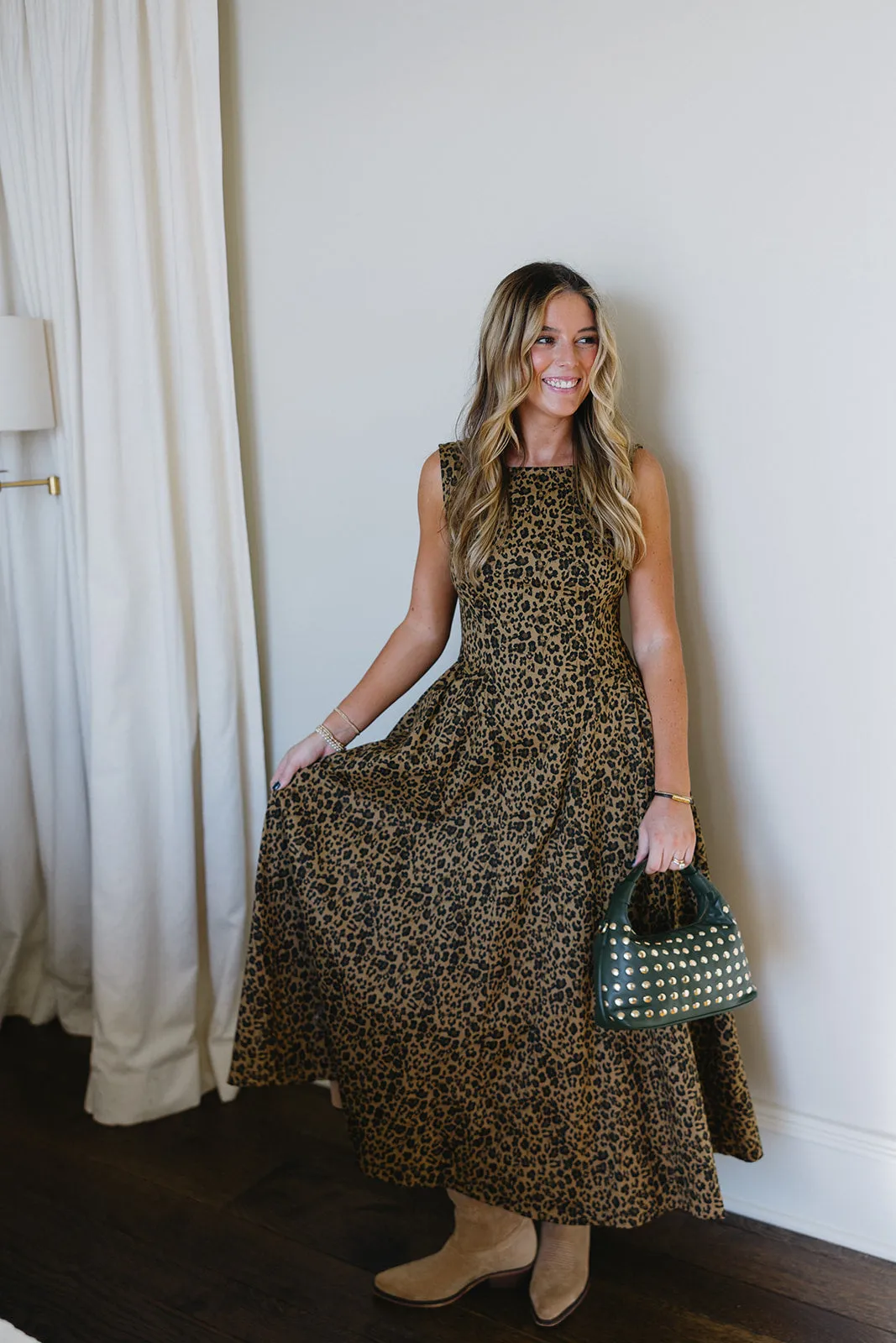Brett Midi Dress - Leopard