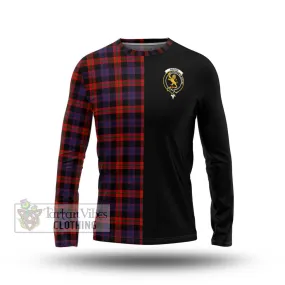 Broun Modern Tartan Long Sleeve T-Shirt with Family Crest and Half Of Me Style