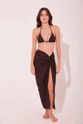 Brown Apricot Knot Midi Skirt E4166A2195