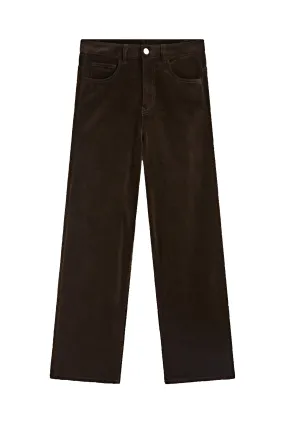 Brown Relaxed Fit Needlecord Trousers