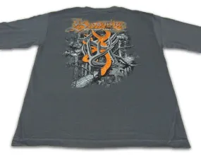 Browning Kid's Buckmark Shedz & Camo T-Shirt, Charcoal, Medium