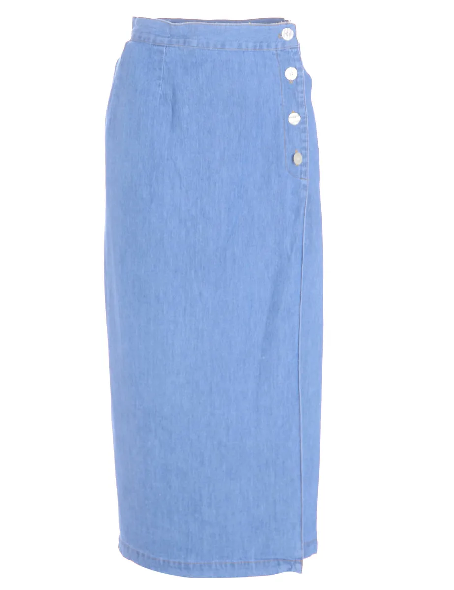 Button Through Midi Skirt