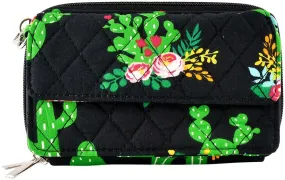 Cactus Garden Quilted Crossbody Organizer Clutch