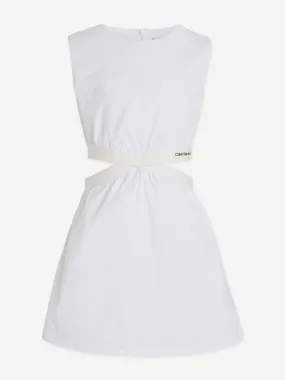 Calvin Klein Girls Minimalistic Tape Dress in White