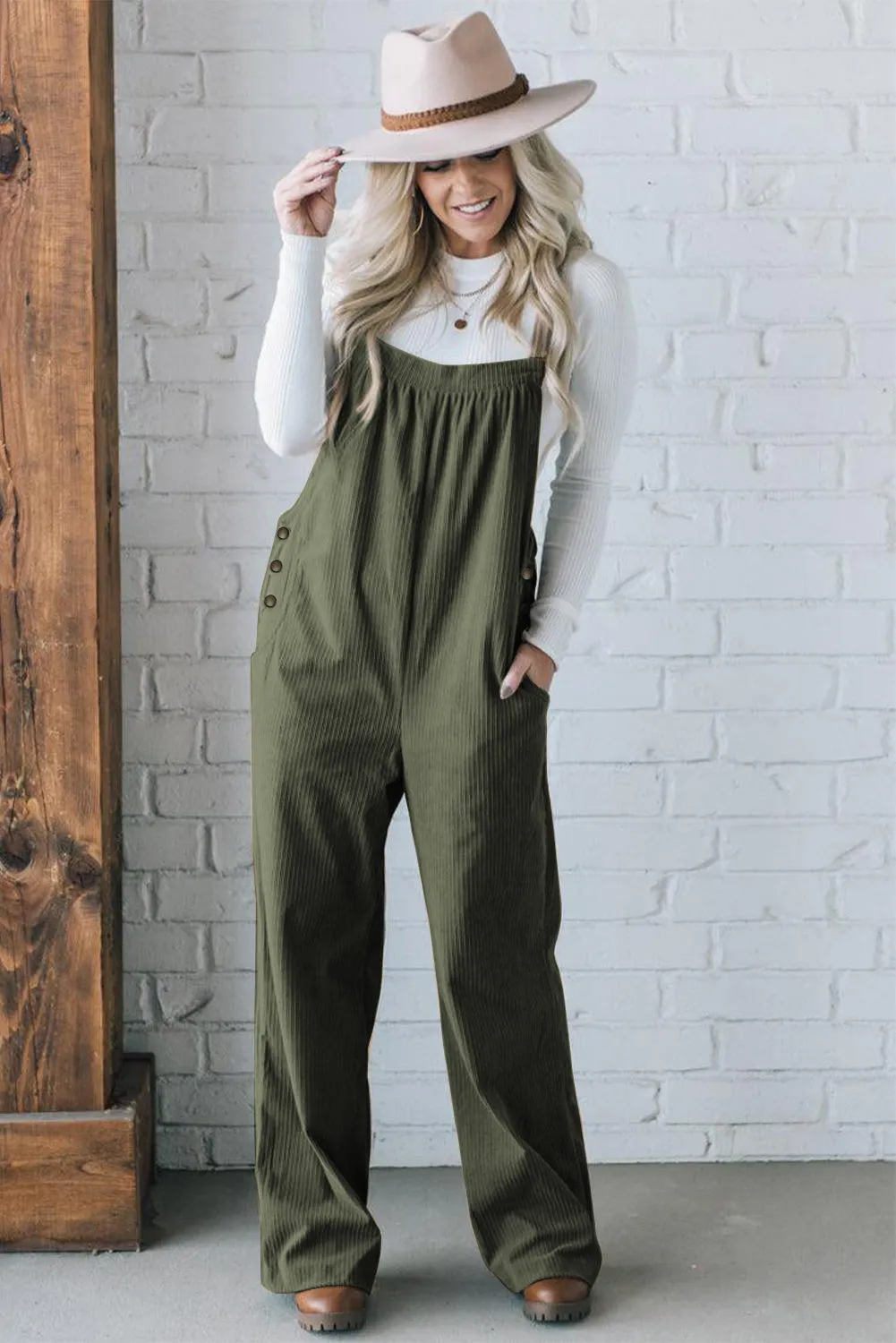 Casual Corduroy Jumpsuit