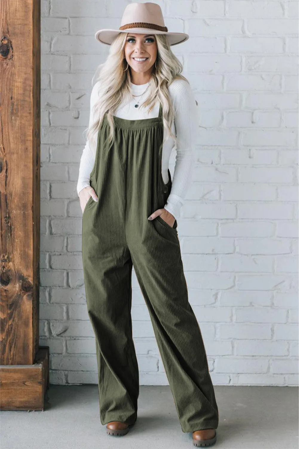 Casual Corduroy Jumpsuit