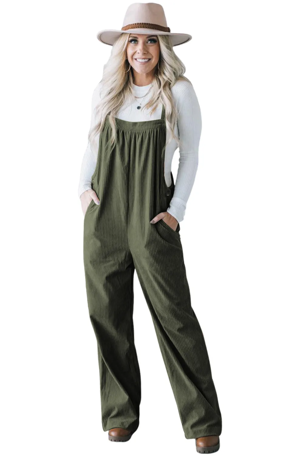 Casual Corduroy Jumpsuit