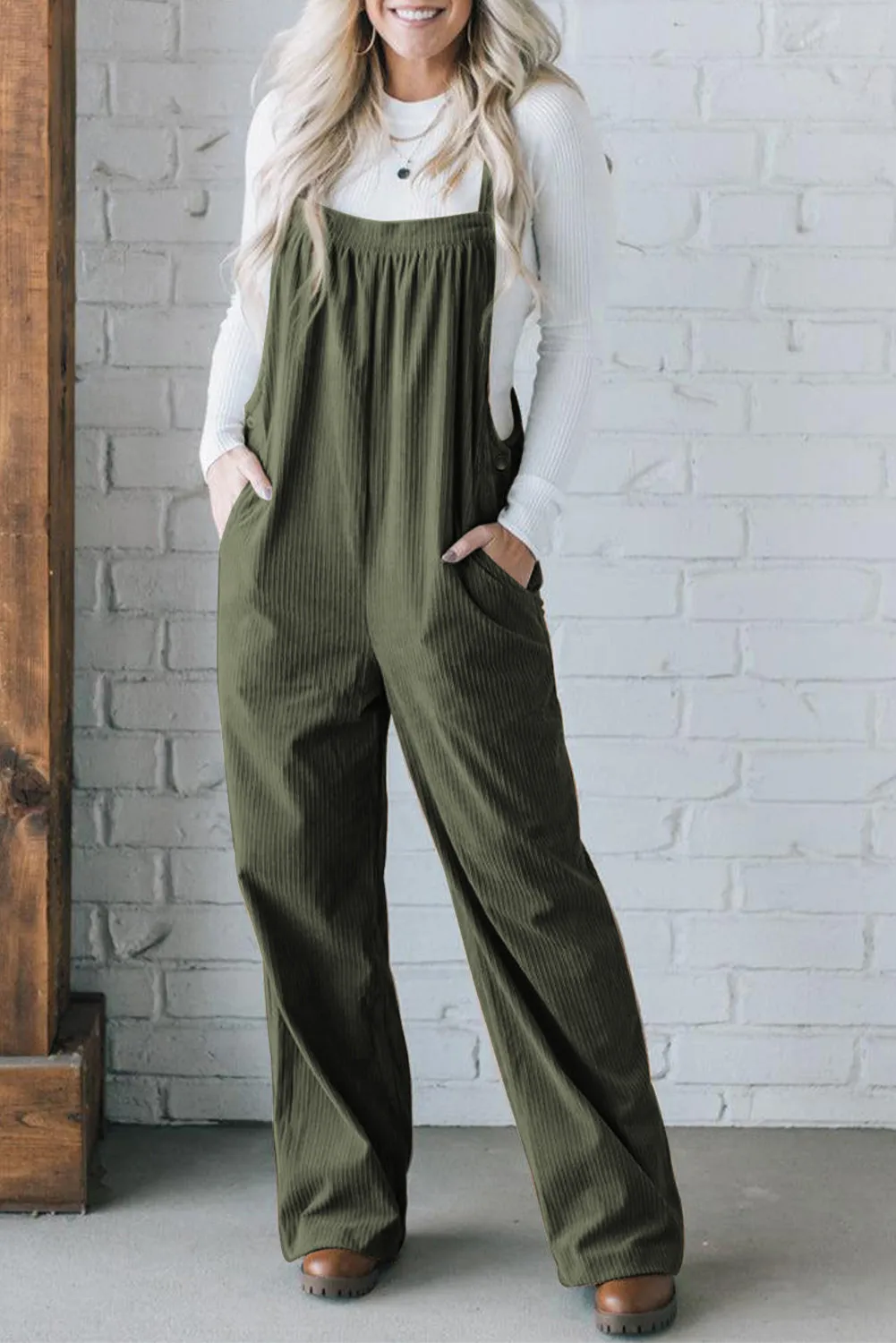 Casual Corduroy Jumpsuit