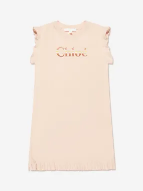 Chloé Girls Organic Cotton Jersey Dress in Pink