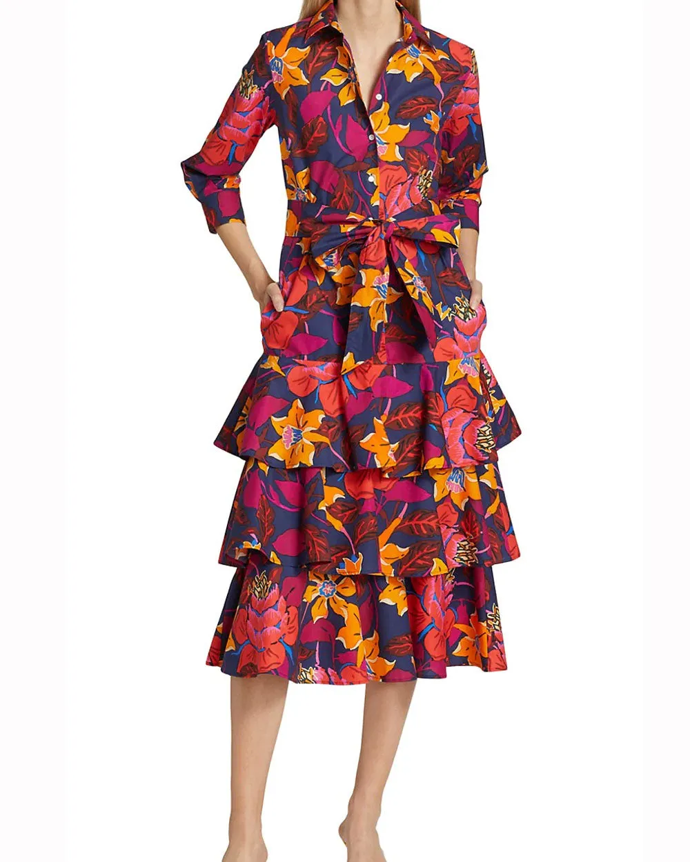 Coral Floral Mynaxa Dress