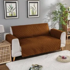 Cotton Quilted Sofa Cover – Copper Color