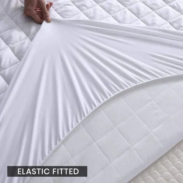 Cotton Quilted Waterproof Mattress Cover - White