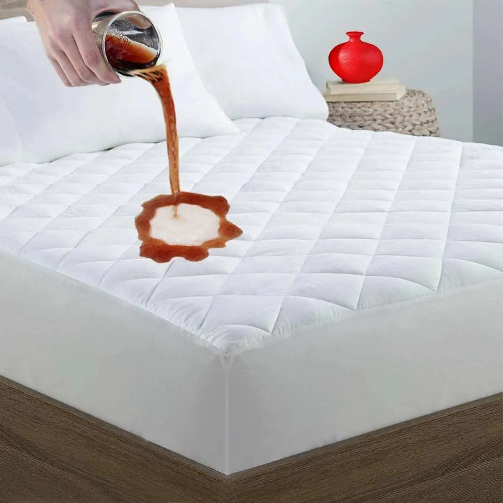 Cotton Quilted Waterproof Mattress Cover - White
