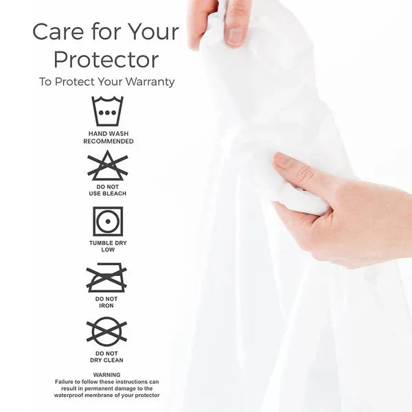 Cotton Quilted Waterproof Mattress Cover - White