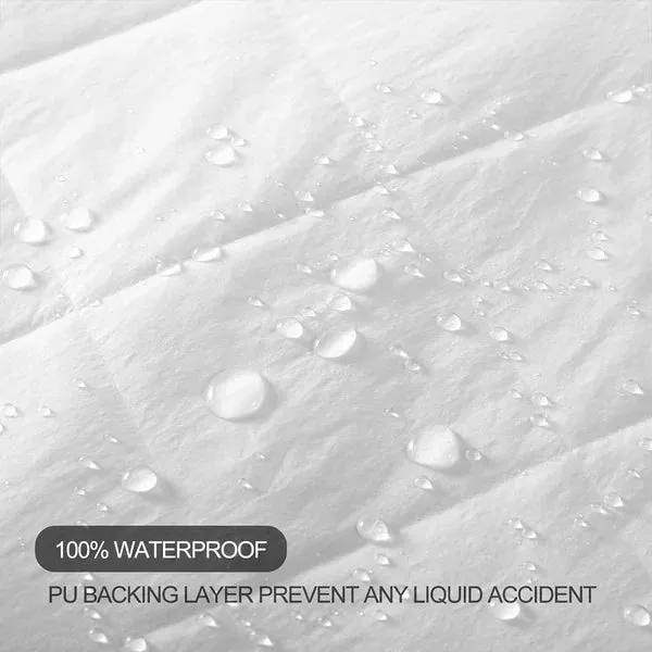 Cotton Quilted Waterproof Mattress Cover - White