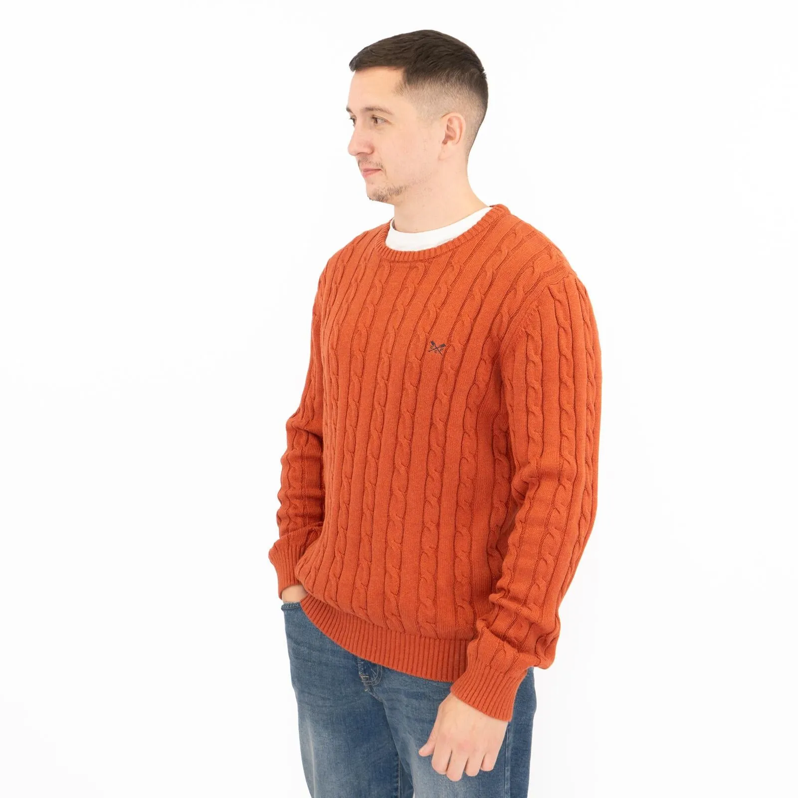 Crew Clothing Mens Oarsmen Midweight Cable Knit Jumper